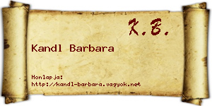 Kandl Barbara névjegykártya